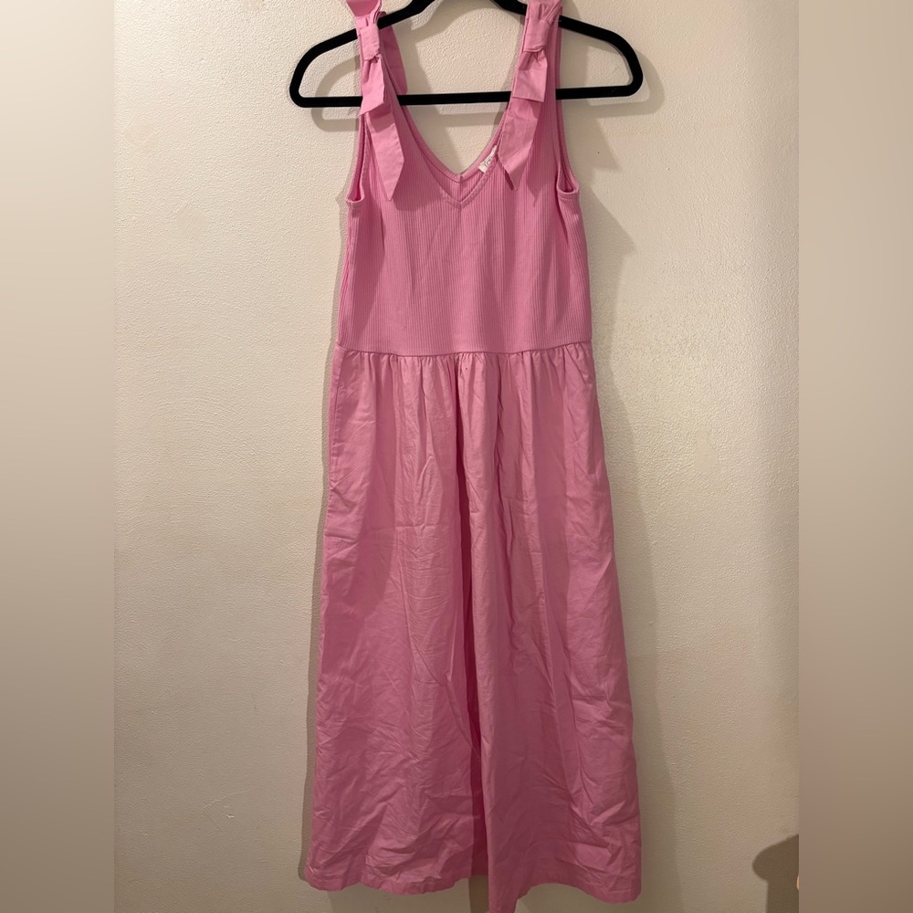 J. Crew woman’s size Small Pink Ribbed top Dress with pockets